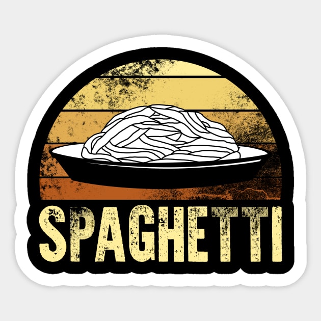 Spaghetti Retro Plate Sticker by Imutobi